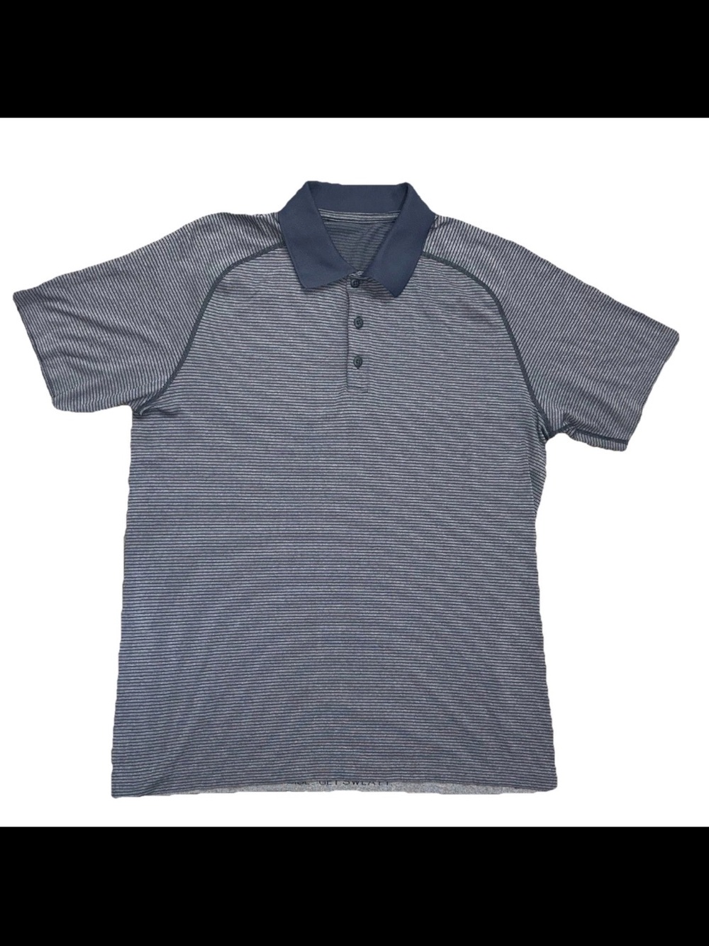Lululemon Metal Vent Polo Men’s Blue Large Stripe Lightweight Golf Performance
